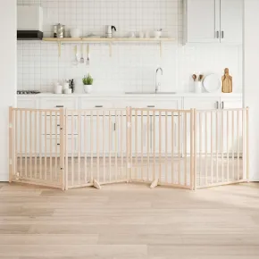 Poartă Câini Pliabilă Lemn Masiv - 320 cm - Livrare Gratuită