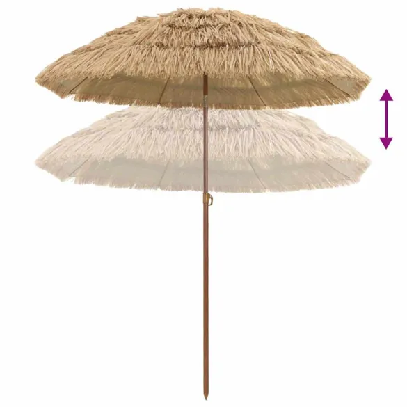 Parasol de Plajă Maro Ø 160 cm Oțel Rezistent la UV