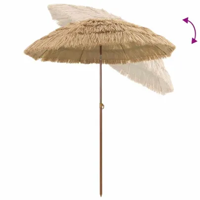 Parasol de Plajă Maro Ø 160 cm Oțel Rezistent la UV