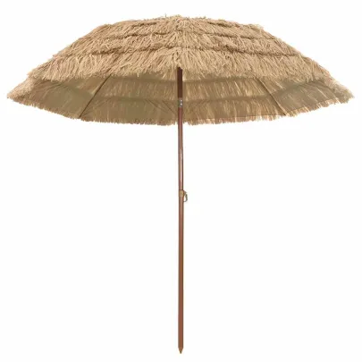 Parasol de Plajă Maro Ø265cm Oțel Rezistent la UV