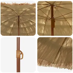 Parasol de Plajă Maro Ø 160 cm Oțel | Livrare Gratuită 2