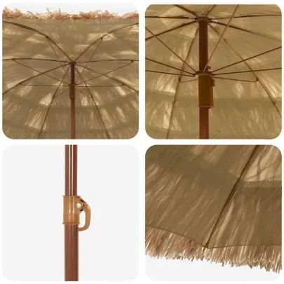 Parasol de Plajă Maro Ø 160 cm Oțel | Livrare Gratuită