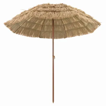 Parasol de Plajă Maro Oțel 206 cm | Livrare Gratuită