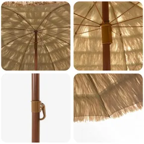 Parasol de Plajă Maro Ø265cm Oțel | Livrare Gratuită 2