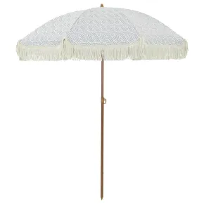 Umbrelă de soare rotundă, gri și alb, Ø 160 cm