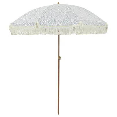 Umbrelă de soare rotundă, gri și alb, Ø 160 cm