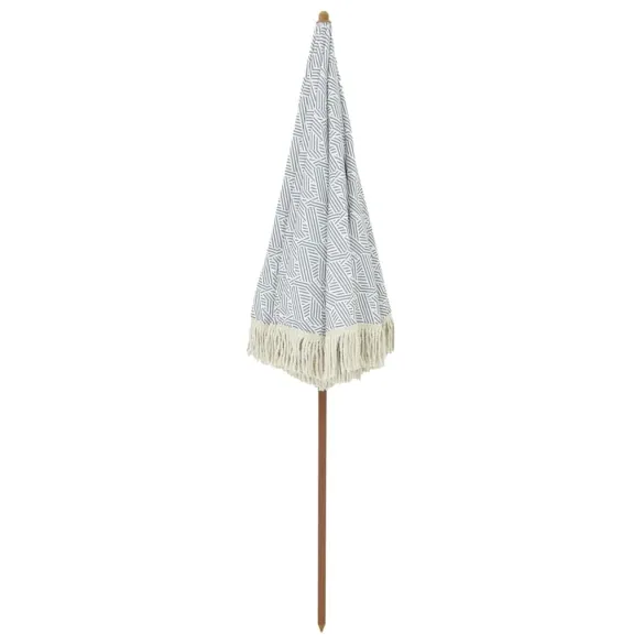 Umbrelă de soare rotundă, gri și alb, Ø 160 cm