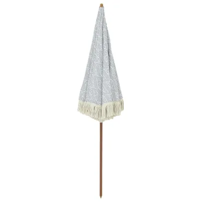 Umbrelă de soare rotundă, gri și alb, Ø 160 cm