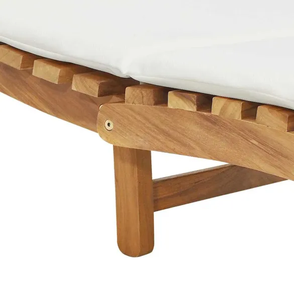 Șezlong cu Pernă - Lemn Tec Masiv | Livrare Gratuită