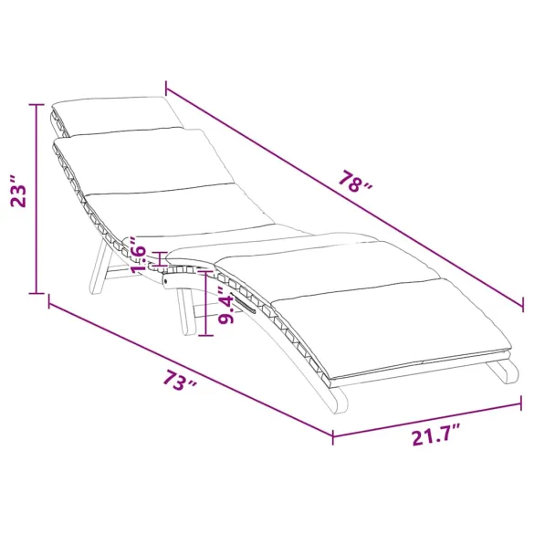 Șezlong cu Pernă - Lemn Tec Masiv | Livrare Gratuită