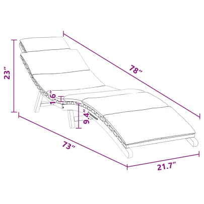 Șezlong cu Pernă - Lemn Tec Masiv | Livrare Gratuită