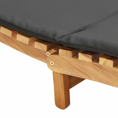 Șezlong din Lemn de Tec cu Pernă | Livrare Gratuită