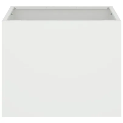 Vază Grădină Albă Oțel Laminat | Decor Exterior