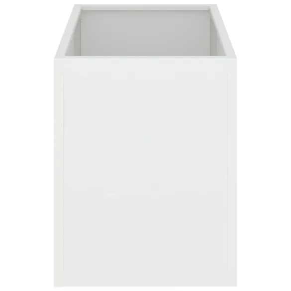 Vază Grădină Albă Oțel Laminat | Decor Exterior