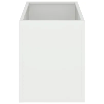 Vază Grădină Albă Oțel Laminat | Decor Exterior