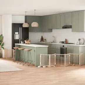 Poartă Câini Pliabilă Lemn - 450 cm - Livrare Gratuită