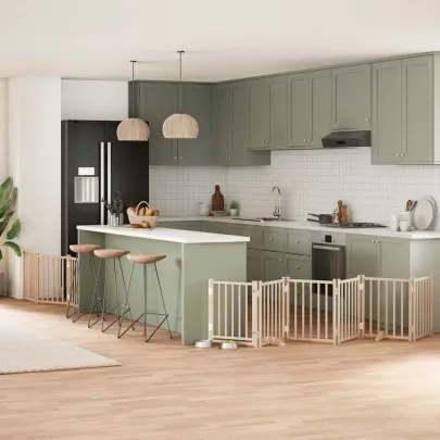 Poartă Câini Pliabilă Lemn - 450 cm - Livrare Gratuită