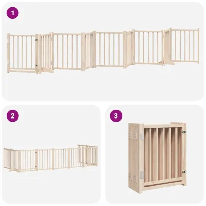 Poartă Câini Pliabilă Lemn - 450 cm - Livrare Gratuită