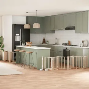 Poartă Pliabilă pentru Câini din Lemn de Plop - 750 cm