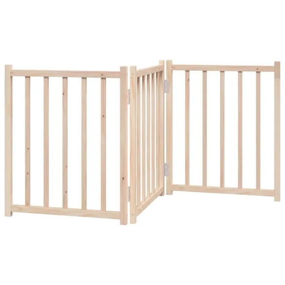Poartă Pliabilă pentru Câini - 3 Panoure - 150 cm - Brad
