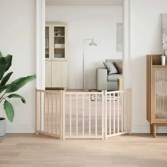 Poartă Pliabilă pentru Câini - 3 Panoure - 150 cm - Brad