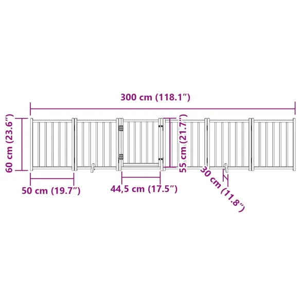 Poartă Câini Pliabilă Lemn - 300 cm - Livrare Gratuită