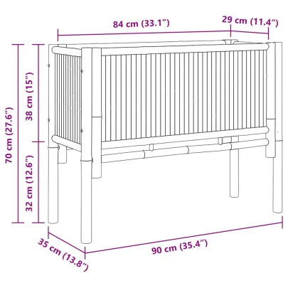 Strat Ridicat Bambus 90x35x70 cm | Livrare Gratuită