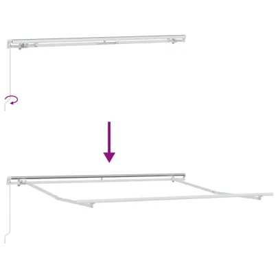 Copertină Manuală Albă Metal 3x2.5m | Livrare Gratuită