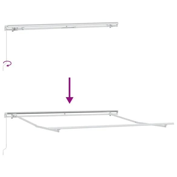 Copertină Manuală Albă 3,5x2,5m Metal | Livrare Gratuită