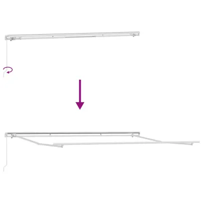 Copertină Manuală Albă 5x3 m Metal | Livrare Gratuită