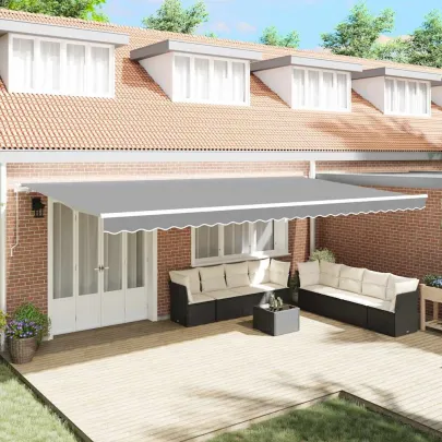 Copertină Manuală Albă 6x3m Metal | Livrare Gratuită