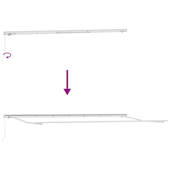 Copertină Manuală Albă 6x3m Metal | Livrare Gratuită