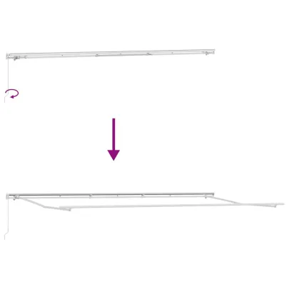 Copertină Manuală Albă 6x3m Metal | Livrare Gratuită