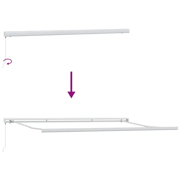 Copertină Retractabilă Albă 5x3m Metal | Livrare Gratuită