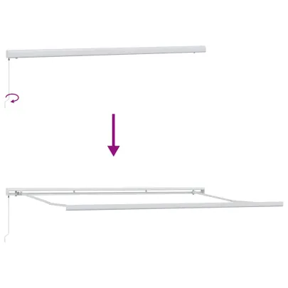 Copertină Retractabilă Albă 5x3m Metal | Livrare Gratuită
