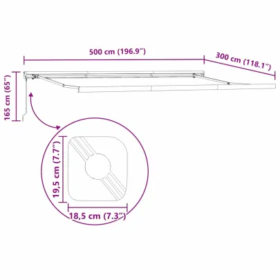 Copertină Retractabilă Albă 5x3m Metal | Livrare Gratuită