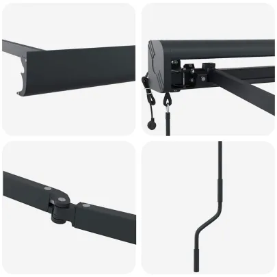 Copertină Retractabilă Metal Antracit 3x2.5m cu Telecomandă