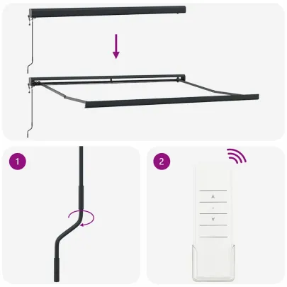 Copertină Metal Retractabilă 3,5x2,5m Antracit cu Telecomandă