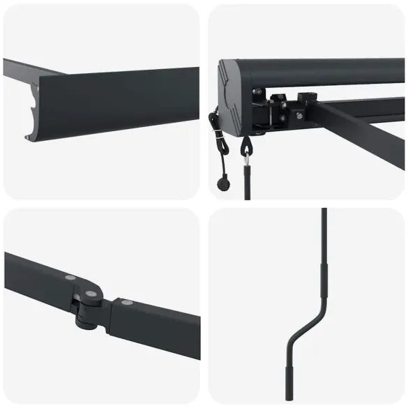 Copertină Metal Antracit Retractabilă 4x3m cu Telecomandă