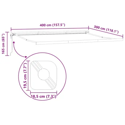 Copertină Metal Antracit Retractabilă 4x3m cu Telecomandă