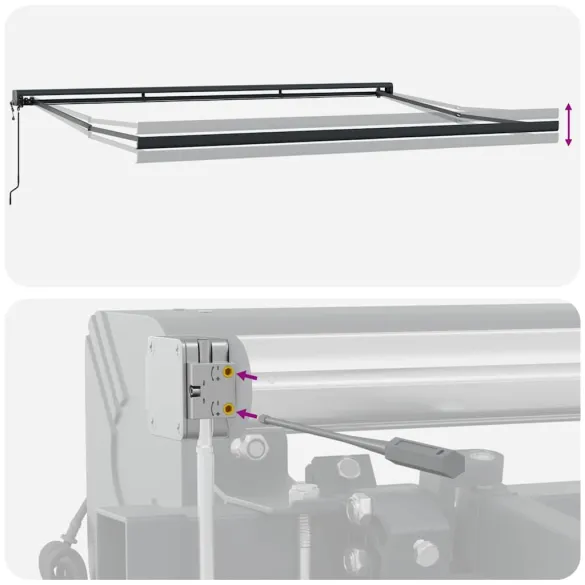 Copertină Retractabilă Antracit Metal 4,5x3m cu Telecomandă