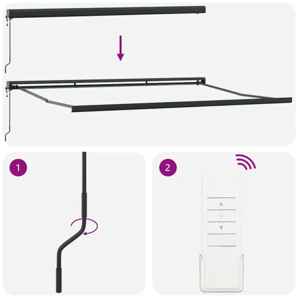 Copertină Antracit Metal Retractabilă 5x3m cu Telecomandă