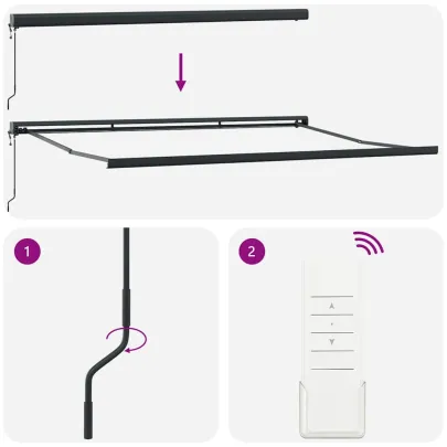 Copertină Antracit Metal Retractabilă 5x3m cu Telecomandă