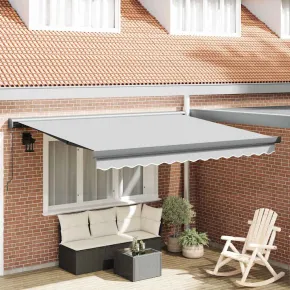 Copertină Retractabilă Metal Antracit 3x2,5m cu Telecomandă