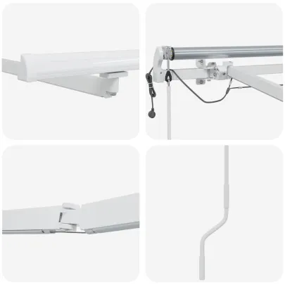 Copertină Alb 5x3 m Metal cu Telecomandă | Livrare Gratuită