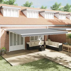 Copertină Manuală Albă 6x3m Metal | Livrare Gratuită