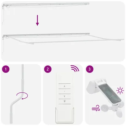 Copertină Manuală Albă 6x3m Metal | Livrare Gratuită