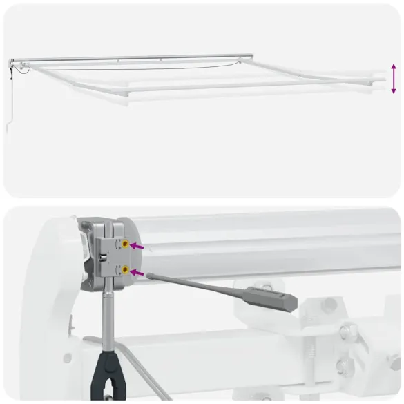 Copertină Albă Metal 5x3.5m cu Telecomandă | Livrare Gratuită