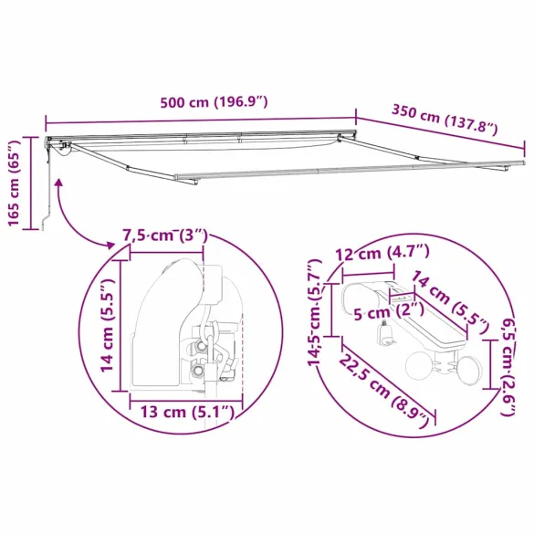 Copertină Albă Metal 5x3.5m cu Telecomandă | Livrare Gratuită