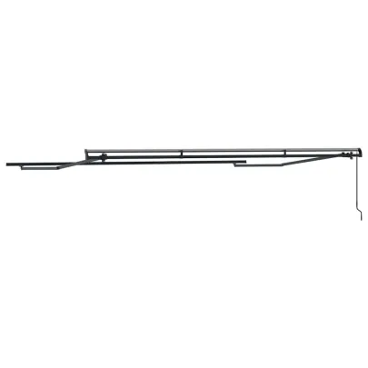 Copertină Manuală Antracit 5x3 m Metal | Livrare Gratuită